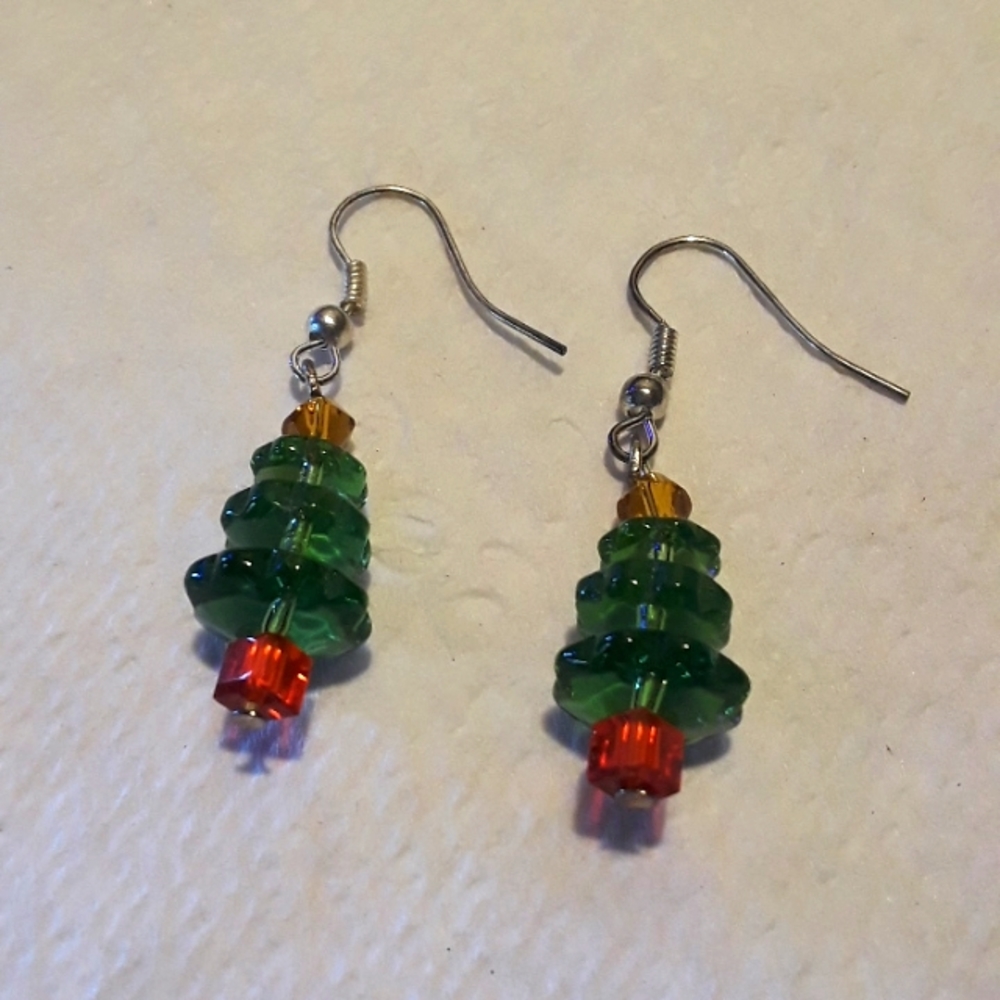 Handmade Christmas Tree earrings